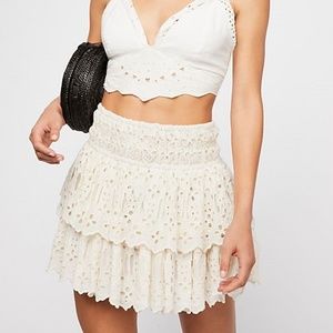 Free People Eyelet Mini Skirt